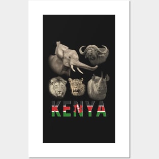 Kenya Big Five Africa Safari Posters and Art